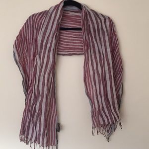 Red white and blue linen shawl.